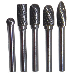 Sp Tools Burr Set 5Pcs (1/4" Shaft) SP31380 5Pc Burr Set • Suits Steel Applications • Tungsten Carbide Burrs • Ideal For Shaping, Smoothing & Material Removal