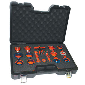 Sp Tools Cam & Crank Seal Removal / Installation Kit (24Pc) SP70960 Crank Seal Removal & Installation Kit • Compact Puller With Unique Extracting Hooks Engage Seal For Quick Removal • Interchangeable Sleeves & Mandrels Allow Easy Installation Of New Seal • Suits Seals From 27Mm To 58Mm