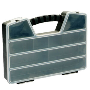 Sp Tools Case Storage Sp Plastic W Dividers - Small SP40370 Parts Organiser (243W X 180D X 40H) Perfect For Storing & Organising Your Bolts, Nuts, Nails, Screws & More • The Organisers Feature A Transparent Lid That Allows For The Contents To Be Viewed Easily • Constructed Of Durable Plastic