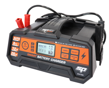 Sp Tools Charger Battery Sp 26A SP61086 • 8 Stage 26Amp Smart Charger • 6-12-24V Multi Volt • Current Output 26Amp • Built In Microchip Charging Control & Monitoring System • Overcharge Protection - Protecting The Battery From Damage Due To Overcharging • Reverse Polarity - Short Circuit - Overload & High Temperature Protection • Led Indicators Showing Battery Voltage - Current & Charging Status.