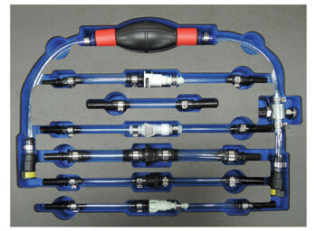 Sp Tools Diesel Injection Primiing Kit SP66076 Diesel Injection System Priming Pump Kit • Essential For Reintroduction Of Fuel Into Fuel Pump Following Maintenance, Such As Fitting Of New Diesel Filter Or Drainage Of Fuel Tank. • Apadtors Included: Gm, Renault, Fiat, Ford & Psa (Peugeot, Citroën & Ford)