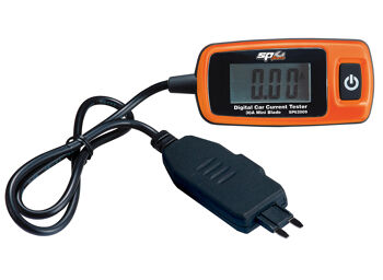 Sp Tools Digital Car Current Tester 30A Max-Blade SP62008 Digital Automotive Current Testers (30A Maxi) • Tests Circuit Current Up To 30Amps Battery Chargers • Design Allows For Easy Connection Into Fuse Sockets • Maintains Fuse Protection While Connected