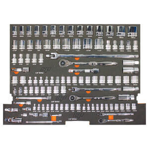 Sp Tools Eva Toolkit Msp 25 Pc Met/Sae Quad Dr Roe Spanners SP50017M • Combination Quad Drive • 6, 7, 8, 9, 10, 11, 12, 13, 14, 15, 16, 17, 18 & 19Mm • 1/4, 5/16, 3/8, 7/16, 1/2, 9/16, 5/8, 11/16, 3/4, 13/16 & 7/8” • Fits Into The Drawers In The Concept Series Range • Chrome Vanadium Steel For High Durability. • Tough Triple Chrome Finish To Protect Tool.