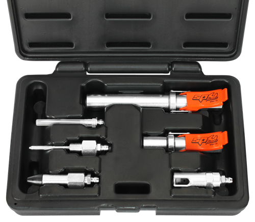 Sp Tools Grease Gun 6 Piece Quick Release Accessory Kit SP65140 Heavy-Duty Lubrication Accessory Kit Contains Quick-Release Couplers, Dispensers And Adaptors To Suit Any Grease Application.