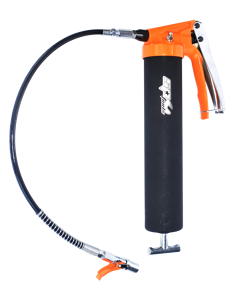 Sp Tools Grease Gun Sp Grip Type Heavy Duty Pro Pack SP65108 •20” Flexible Hose With Heavy Duty Quick Release Coupler And In-Line Swivel Joint Eliminating Awkward Twisting •Heavy Duty Cast Aluminum Body •Heavy Duty Super Grip Coupler •Coupler Includes Ball Check • Bleeder Valve For Purging Unwanted Air •2-Way Loading: Bulk Or 450Cc Grease Cartridge •Coupler And Hose Locks To Pump For Easy Clean Storage
