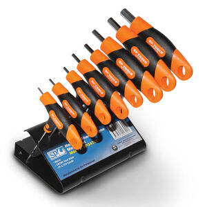 Sp Tools Hexkey T-Handle 8Pc Metric Set SP34705 • 2, 2.5, 3, 4, 5, 6, 8 & 10Mm • Comes In A Handy Storage Rack Wallmount Or Free Standing