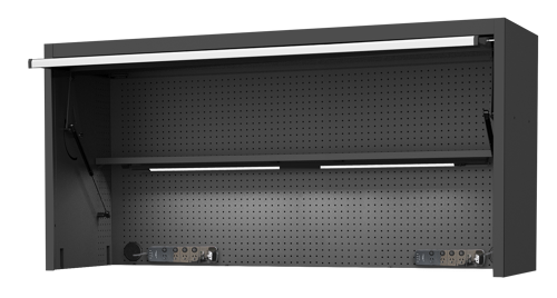 Sp Tools Hutch Usa72 Black/Chrome SP44830 73" Power Top Hutch - Shelf/Light /Pegboard 1850(W) X 622(D) X 684(H) 1500(W) X 622(D) X 684(H) 1500(W) X 622(D) X 1090(H) • Includes 2 Magnetic Mount Power Boards • Steel Pegboard Rear Wall • 2 Built-In 600Mm Led Lights