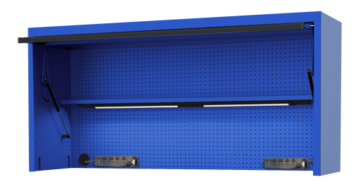 Sp Tools Hutch Usa72 Blue/Black SP44830BL 73" Power Top Hutch - Shelf/Light /Pegboard 1850(W) X 622(D) X 684(H) 1500(W) X 622(D) X 684(H) 1500(W) X 622(D) X 1090(H) • Includes 2 Magnetic Mount Power Boards • Steel Pegboard Rear Wall • 2 Built-In 600Mm Led Lights
