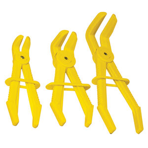 Sp Tools Line Clamp 90 Degree Offset Set 3Pc SP70714 • Handy 3 Pack Covering All Hose Sizes From 3Mm To 57Mm • Light Weight, Non Conductive, Highly Visible Material • Jaw Design Eliminates Damage To Hoses
