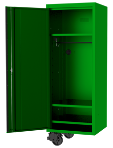 Sp Tools Locker Side Usa5972 3 Shelf + Hanger Green/Black SP44885G Side Cabinet - Clothes Rail & 3 Fixed Shelves 508(W) X 622(D) X 1954(H) • Reversible Castors And Doors - Side Cabinet Can Be Used On Either Side Of The Hutch And Roll Cab Combo • 2X Extreme Duty Castors