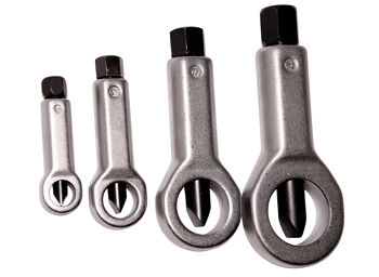 Sp Tools Nut Splitter Set 4Pce SP31210 4Pc Nut Splitter Set • 9-12Mm • 12-16Mm • 16-22Mm • 22-27Mm • Splitting Of Seized Bolts And/Or Over Tightened Bolts Without Damaging The Thread. • Chrome Molybdenum Steel Blades With Forged High Carbon Steel Grips. • Hardened, Tempered & Chrome Plated For Rust Resistance.