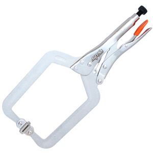 Sp Tools Pliers Locking C-Clamp Deep Throat Swivel Pad 380M SP32657 • Highest Quality Chrome Vanadium Steel • Easy Quick-Release Lever • Heavy Duty Knurled Adjuster Nut • Chrome Molybdenum Hardened Non-Slip Jaws • Swivel Pads For Uneven Surfaces