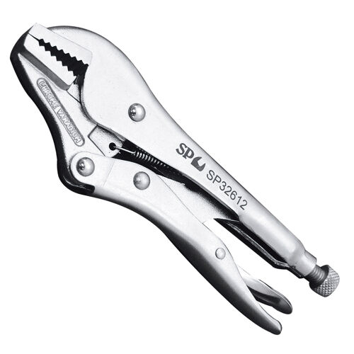 Sp Tools Pliers Locking Straight Jaw 250Mm(10") SP32613 • Apply Extra Pressure Across Four Contact Points On Any Style Nut/Bolt Head • Adjusting Screw And Self Locking With Release Lever • Manufactured From Chrome Molybdenum With Nickel Plating