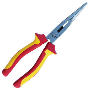 Sp Tools Pliers Vde Long Nose 200Mm SP32109 • 200Mm High Leverage Long Nose Pliers • Chrome Vanadium Steel • Induction Hardened Cutting Edges • Insulated Grip Handles – 1000V Vde • Ergonomical And Comfortable Handles Featuring Slip Guards For Added Safety