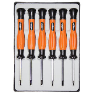 Sp Tools Screwdriver Set 6Pc Mini Phillips/Slotted SP34005 • 3 X Slotted Screwdrivers - 2.0X50Mm 2.5X50Mm 3.0X50Mm • 3 X Phillips Screwdrivers - #000X50Mm #00X50Mm #0X50Mm • Revolving Handle Cap For Precision And Speed • Tapered Handle For Rapid Rotation • Precision Ground Crv Blades With Induction Hardened Tips