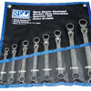 Sp Tools Set Spanner Double Ring Geardrive Locking Flex Head 8Pc Metric SP10628 6Pc Locking Flex Head Double Box Wrench Set • 8, 10, 12, 13, 14, 15, 17 & 19Mm • 180° Flex Head Has 13 Locking Positions • Locking Switch • 72 Teeth Needs As Little As 5° To Move Fastener While A Regular Whech Need 30° Of Sweep Space. • 15° Offset Tradional Box End Helps Reduce Swing Obstacles And To Minimize Knuckle Fatiguee. • Chrome Vanadium Steel (Crv) For High Durability • Professional Plating Prevents Wrenches From Corrosion • Superior Life-Time Test