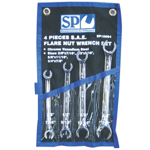Sp Tools Set Spanner Flare Nut 4Pc Sae SP10094 4Pc Sae Flare Spanner Set • 3/8 X 7/16”, 1/2 X 9/16”, 5/8 X 11/16” & 3/4 X 7/8”