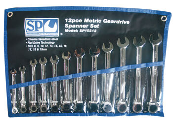 Sp Tools Set Spanner Roe Geardrive 12Pc Metric SP10212 12Pc Metric 0º Offset Geardrive Spanner Set • 8-9Mm