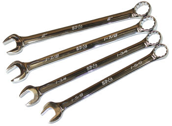Sp Tools Set Spanner Roe Jumbo 4Pc Sae SP10070 4Pc Sae Jumbo Spanner Set • 1-5/8 1-3/4 1-7/8 & 2" • Does Not Include A Pouch • Chrome Vanadium Steel For High Durability. • Dual Flat Drive Technology On Ring End. • Tough Triple Chrome Finish To Protect Tool.