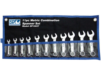 Sp Tools Set Spanner Roe Stubby 11Pc Metrics SP10027 11Pc Metric Roe Stubby Spanner Set • 8-19Mm • Chrome Vanadium Steel For High Durability. • Dual Flat Drive Technology On Ring End. • Tough Triple Chrome Finish To Protect Tool.