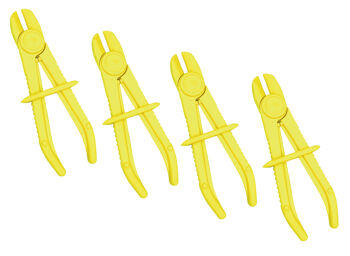 Sp Tools Small Line Clamp Straight Set - 4Pc SP70718 4Pc Small Line Clamp Set • Seals Flexible Brake & Fuel Lines From 3Mm To 8Mm • Smooth Rounded Edges On Jaws Will Not Damage Internal Hose Linings • Lightweight, Non Conductive, Highly Visible Material