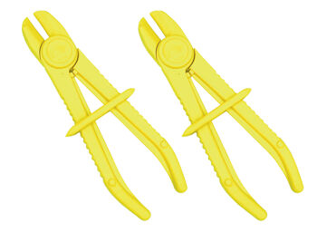 Sp Tools Small Line Clamp Straight Set -2Pc SP70717 2Pc Small Line Clamp Set • Seals Flexible Brake & Fuel Lines From 3Mm To 8Mm • Smooth Rounded Edges On Jaws Will Not Damage Internal Hose Linings • Lightweight, Non Conductive, Highly Visible Material