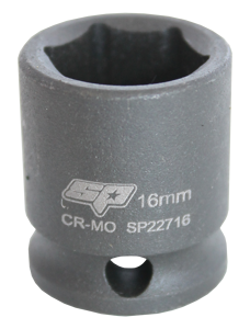 Sp Tools Socket Impact 3/8"Dr 6Pt Metric 16Mm SP22716 • Chrome Molybdenum Steel For Maximum Strength • Manufactured To Din Standards