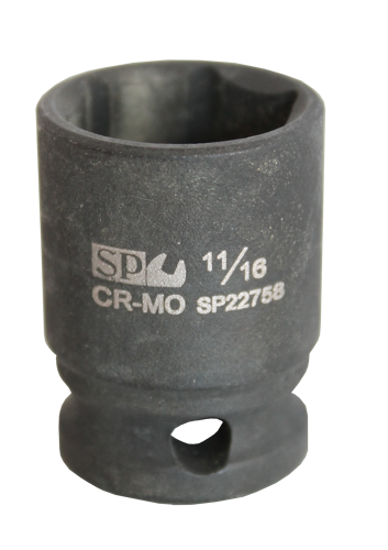 Sp Tools Socket Impact 3/8"Dr 6Pt Sae 11/16" SP22758 • Chrome Molybdenum Steel For Maximum Strength • Manufactured To Din Standards