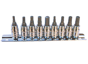 Sp Tools Socket Rail 1/4Dr Inhex Metric/Sae 9Pc SP20540 • Chrome Vanadium Steel For High Durability •  1/4"Dr - 3 4 5 & 6Mm • 1/4"Dr - 1/8" 5/32" 3/16" 7/32" & 1/4"