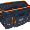 Sp Tools Tool Bag Open Mouth SP40360 Open Mouth Bag • Size (580W X 540D X 380H) • Semi-Rigid Construction Allows Wide Open Mouth To Maintain Shape • Easy Access Pockets And Compartments For Your Storage Needs • Heavy Duty Fabric & Moulded Waterproof Base For Long Lasting Durability. • Padded Shoulder Strap Is Removable & Adjustable • Moulded Rubber Handle Provides A Slip-Resistant Grip •  Moulded Waterproof Base