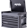 Sp Tools Tool Box 7 Drawer Diamond Black Tech Series SP42205D 7 Drawer Custom Tech Series Tool Boxes • 730(W) X 475(D) X 507(H) • Heavy Duty Full Extension Ball Bearing Drawer Slides. • Dual Gas Strut Lid Stays. • Dog Bone Style Frame Construction Offers Max Rigidity. • Sp Cliklok Drawer Locking System Ensures Drawers Stay Closed And Secure • Side Storage Compartments • Soft Close Drawers & Corner Protection