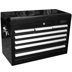 Sp Tools Tool Box Steel 668Mm 7 Drawer SP40101 7 Drawer Custom Tool Box • Size (668W X 316D X 461H) • Full Drawer Extension Capabilities  • Internal Locking System For Extra Security. • Heavy Duty 28 Ball Bearing Drawer Slides. • Robust Wall Construction. • Double Powder Coating Resists Scratching.