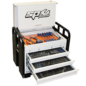 Sp Tools Toolkit 382Pc Metric/Sae - Black 7 Dr H/D Field Se SP50215 381Pc Custom Series Field Service Tool Kit • All Sockets, Socket Accessories And Roe Spanners Come In Hi-Density Foam Storage System • Roe Spanners (6-32Mm & 1/4’’- 1-1/4’’) • 1/4”, 3/8” & 1/2”Dr Sockets & Accessories • Screwdrivers • Pliers & Cutters • Adjustable Wrench • Hex & Torx Keys • Hammer • Foldback Knife