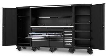 Sp Tools Toolkit 704Pc Metric/Sae - 21 Drawer Usa Series SP50845 27" Side Cabinet Clothes Rail & Fixed Shelves 700(W) X 622(D) X 1954(H) • Side Cabinets Can Be Used On Either Side Of The Hutch And Roll Cab Combo