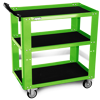 Sp Tools Trolley Green Sp Professional 3 Shelf SP40019G 3 Shelf Professional Service Trolley (870W X 475D X 848H) • Solid Steel Frame • Adjustable Middle Tray - Drop Down For More Tray Space • 2X Fixed & 2X Lockable Swivel Heavy Duty Castors • 150Kg Load Capacity
