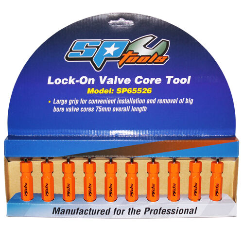 Sp Tools Valve Core Tool Long - Standard Bore(Display) SP65525 Lock-On Valve Core Tool • Large Grip For Convenient Installation And Removal Of Big Bore Valve Cores • 75Mm Overall Length