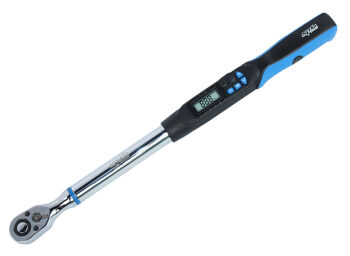 Sptools Torque Wrench Digital 1/4"Dr 1-20Nm SP35155 1/4"Dr 1-20N-M 216Mm • Digital Torque Value Readout • +/- 2% Accuracy • Counter Clockwise & Clockwise Torque Capable • Peak Hold & Track Mode Selectable• Buzzer & Led Indicator For Pre-Settable Target Torque • Engineering Units (Nm Ft-Lb In-Lb Kg-Cm) • Auto Sleep After About 5 Minutes Idle •Reversible Ratchet Head • Digital Display
