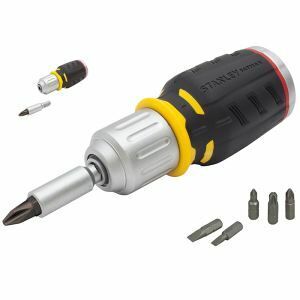 Stanley Ratchet Screwdriver, Stubby With 6 Bits, Fatmax STAFMHT0-62688 0
