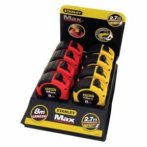 Stanley Tape Measure, 28Mm Blade, 8M Red/Yellow Mix Tray Pack (8) STA33-913 0