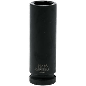 Teng 1/2" Dr Deep Impact Socket 11/16" Dl422L 920222 Din Standard Design For Use With A Retaining Pin And Ring
Chrome Molybdenum For Use With Power Tools
Black Phosphate Finish For Easy Identification As An Impact Socket Accessory
Ring And Pin Fixing Hole On The Female End To Secure The Socket
Supplied With A Metal Socket Clip For Use With A Socket Rail