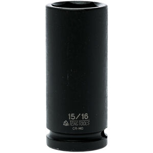 Teng 1/2" Dr Deep Impact Socket 15/16" Dl430L 920230 Din Standard Design For Use With A Retaining Pin And Ring
Chrome Molybdenum For Use With Power Tools
Black Phosphate Finish For Easy Identification As An Impact Socket Accessory
Ring And Pin Fixing Hole On The Female End To Secure The Socket
Supplied With A Metal Socket Clip For Use With A Socket Rail