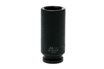 Teng 1/2" Dr Deep Impact Socket 24Mm Dl424Ml 920624 Din Standard Design For Use With A Retaining Pin And Ring
Chrome Molybdenum For Use With Power Tools
Black Phosphate Finish For Easy Identification As An Impact Socket Accessory
Ring And Pin Fixing Hole On The Female End To Secure The Socket
Designed And Manufactured To Din3129