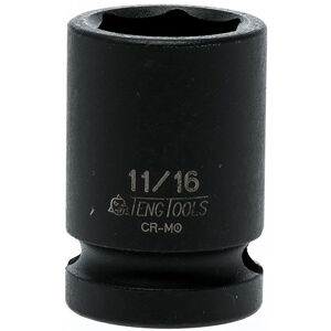 Teng 1/2" Dr Impact Socket 11/16" Dl422 920122 Din Standard Design For Use With A Retaining Pin And Ring
Chrome Molybdenum For Use With Power Tools
Black Phosphate Finish For Easy Identification As An Impact Socket Accessory
Ring And Pin Fixing Hole On The Female End To Secure The Socket
Supplied With A Metal Socket Clip For Use With A Socket Rail