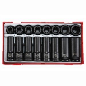 Teng 1/2" Dr Impact Socket Set Tc-Tray TT9120D Din Standard Design For Use With A Retaining Pin And Ring
Chrome Molybdenum For Use With Power Tools
Designed And Manufactured To Din3129