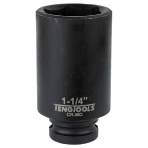 Teng 1/2" Drive Deep Impact Socket 1-1/4" 920240 Din Standard Design For Use With A Retaining Pin And Ring
Chrome Molybdenum For Use With Power Tools
Black Phosphate Finish For Easy Identification As An Impact Socket Accessory
Ring And Pin Fixing Hole On The Female End To Secure The Socket
Supplied With A Metal Socket Clip For Use With A Socket Rail