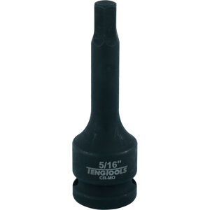 Teng 1/2" Drive Impact Socket 5/16" Hex 921610 Din Standard Design For Use With A Retaining Pin And Ring
Chrome Molybdenum For Use With Power Tools
Black Phosphate Finish For Easy Identification As An Impact Socket Accessory
Ring And Pin Fixing Hole On The Female End To Secure The Socket
Designed For Use With Fastenings With A Hexagon Hole
Use With In-Hex Screws Or Grub Screws
Supplied With A Metal Socket Clip For Use With A Socket Rail
