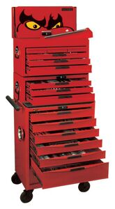 Teng 1055 Pc Mega Master Kit TCMM1055N A Complete Tool Kit Covering The Requirements Of Most Types Of User
All The Tools Are Laid Out In Individual Tool Trays Using The Tengtools Get Organised System
Easy To See If Any Tools Have Been Mislaid Or Lost Helping To Prevent Leaving Them With The Work Piece
Supplied In A Red Tengtools 16 Drawer Stack System With A Top Box, Middle Box And Roller Cabinet With The Distinctive Tengtools Eyes Logo On The Drop Front Of The Top Box