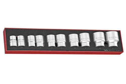 Teng 10Pcs 3/4" Dr. Socket Set TEX3410 Chrome Vanadium
Satin Finish For A Better Grip When Handling The Sockets
6 Point Single Hexagon Sockets For A Better Grip
Tools Are Held In Place Using Three Colour Pre-Cut Eva Foam Clearly Showing Where Each Tool Belongs
Designed And Manufactured To Din3120/3124