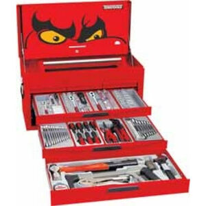 Teng 116 Pc Tool Kit TC8116NF 8 Series, 6 Drawer Tool Box
Includes 76 Sockets & Accessories
12 Combo Spanners
8 Ratchet Ring Combo Spanners
4 Piece Plier Set
7 Piece Screwdriver Set
2 Shifters
Locking Plier
Utility Knife
Hacksaw
2 Hammers
Tape Measure
Steel Rule