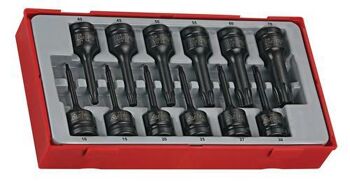 Teng 12 Pc 1/2" Dr Torx Impact Socket Set Tc-Tray TT9212TX Chrome Molybdenum For Use With Power Tools
Din Standard Design For Use With A Retaining Pin And Ring